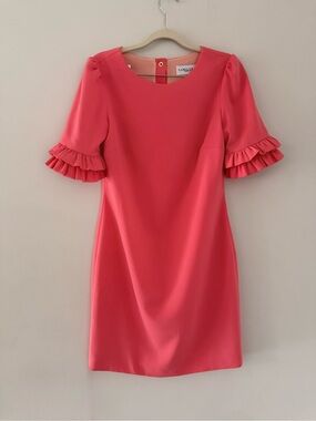 Camilyn Beth Ophelia Dress Chic Coral Pink Ruffle Size S 4